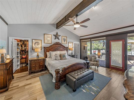 Bedroom, Interior, Wooden Beams, Wood Texture Flooring