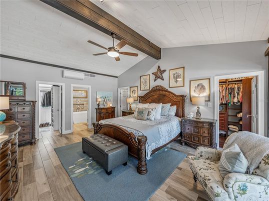 Bedroom, Interior, Wooden Beams, Wood Texture Flooring