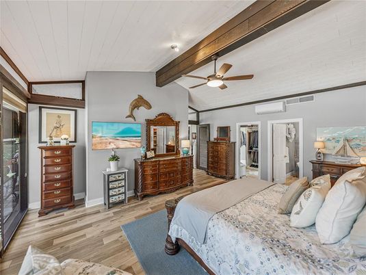 Bedroom, Interior, Wooden Beams, Wood Texture Flooring