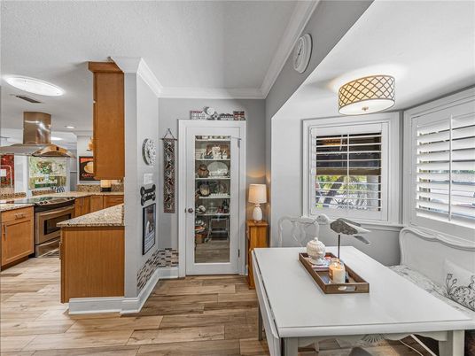 Interior, Kitchen, Recessed Lighting, Wood Texture Flooring