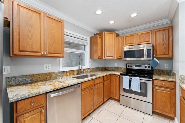 Interior, Kitchen, Recessed Lighting, Stainless Steel Appliances