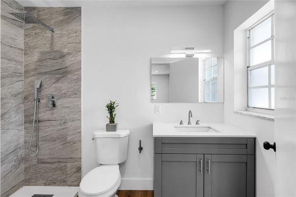 Bathroom, Glass Shower, Interior, Marble Walls