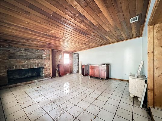 Fireplace, Interior, Stone Walls, Wooden Ceilings