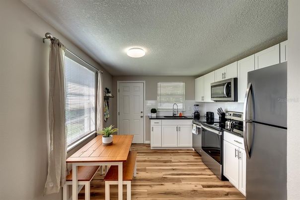 Interior, Kitchen, Wood Texture Flooring
