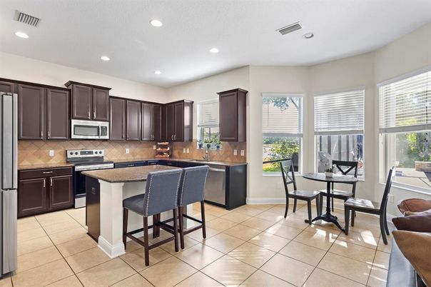 Dining room, Interior, Kitchen, Recessed Lighting, Stainless Steel Appliances