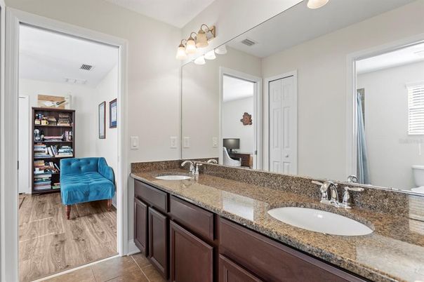 Bathroom, Dual Sink Vanities, Interior, Wood Texture Flooring