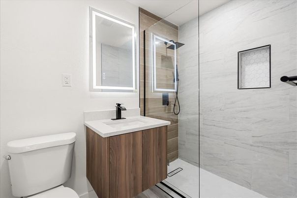 Bathroom, Glass Shower, Interior, Marble Walls