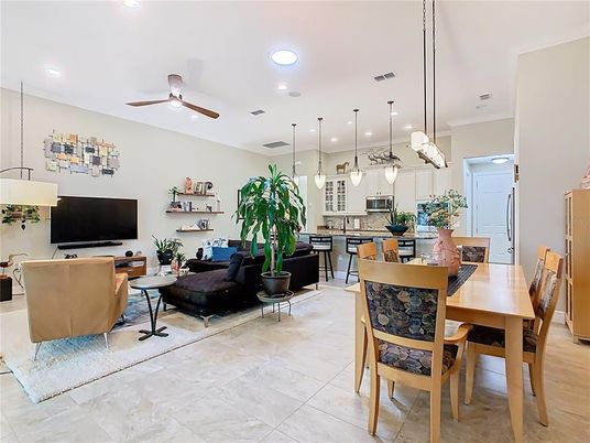 Dining room, Interior, Kitchen, Living room, Pendant Lights, Recessed Lighting