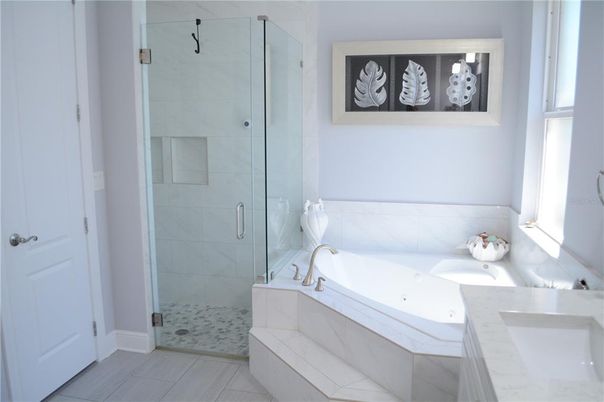Bathroom, Glass Shower, Interior, Marble Walls