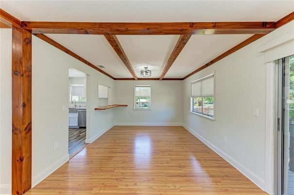 Empty room, Interior, Wooden Beams, Wood Texture Flooring