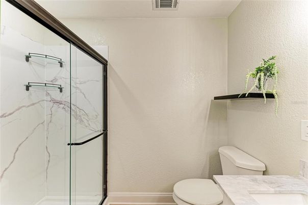 Bathroom, Glass Shower, Interior, Marble Walls