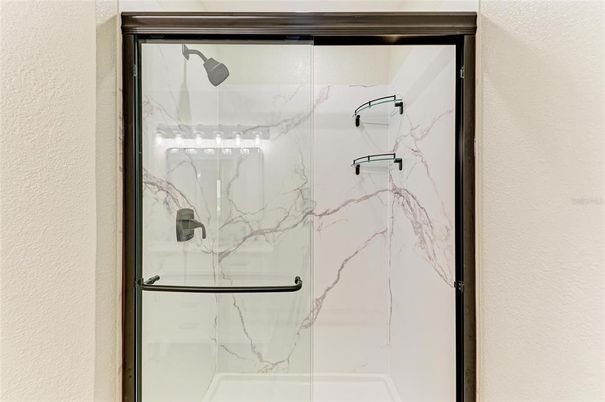 Bathroom, Glass Shower, Interior, Marble Walls