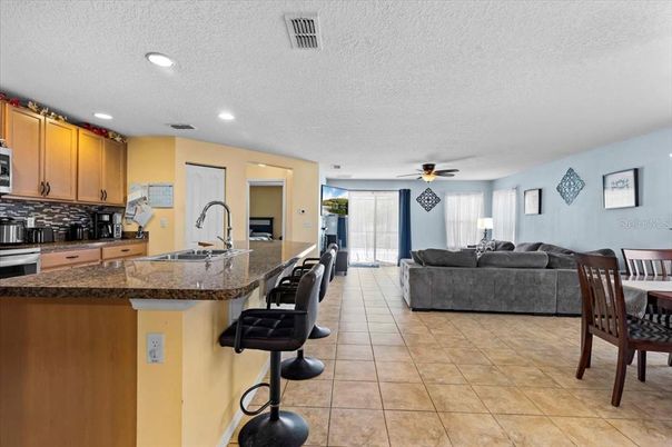 Dining room, Interior, Kitchen, Living room, Recessed Lighting