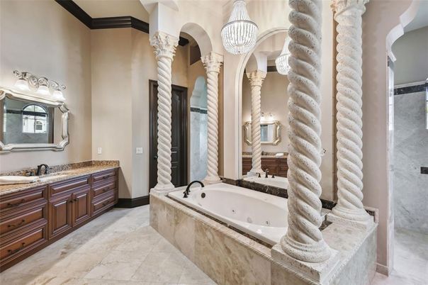 Bathroom, Chandelier, Interior