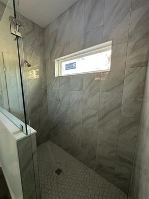 Bathroom, Glass Shower, Interior, Marble Walls
