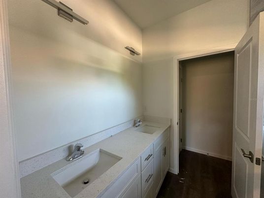 Bathroom, Dual Sink Vanities, Interior, Wood Texture Flooring