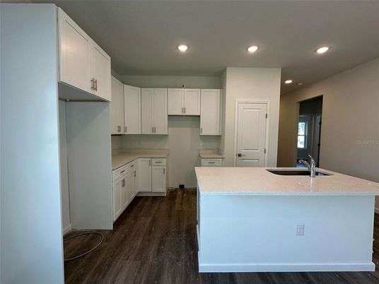 Interior, Kitchen, Recessed Lighting, Wood Texture Flooring