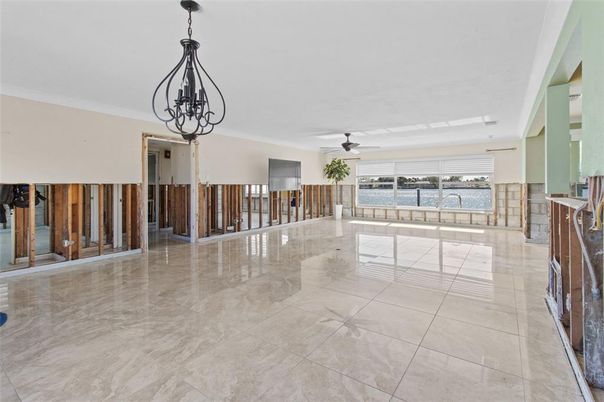 Chandelier, Empty room, Interior