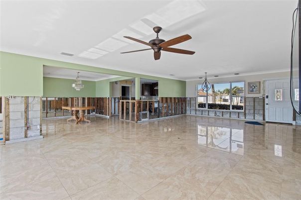 Chandelier, Empty room, Interior