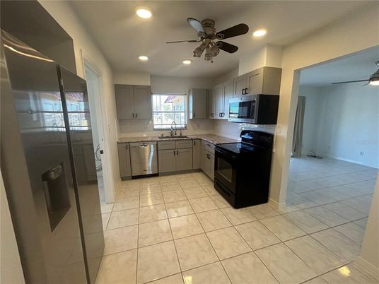 Interior, Kitchen, Recessed Lighting, Stainless Steel Appliances