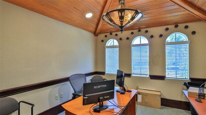 Home Office, Interior, Recessed Lighting, Wooden Ceilings