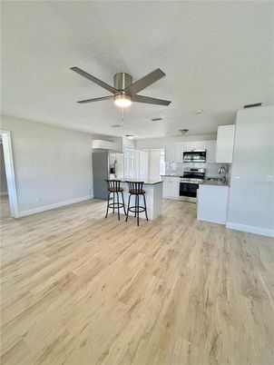 Interior, Kitchen, Stainless Steel Appliances, Wood Texture Flooring