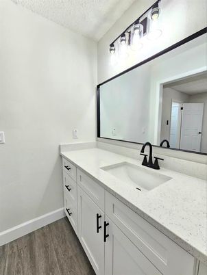 Bathroom, Dual Sink Vanities, Interior, Wood Texture Flooring