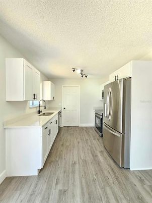 Interior, Kitchen, Stainless Steel Appliances, Wood Texture Flooring