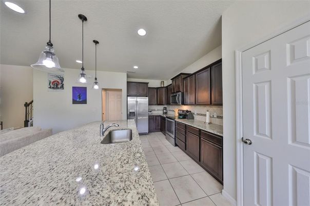 Interior, Kitchen, Pendant Lights, Recessed Lighting, Stainless Steel Appliances