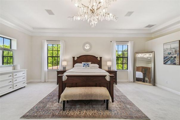 Bedroom, Chandelier, Interior