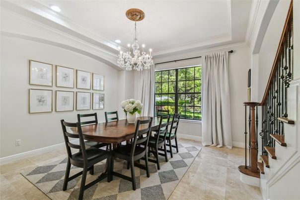 Chandelier, Dining room, Interior, Recessed Lighting