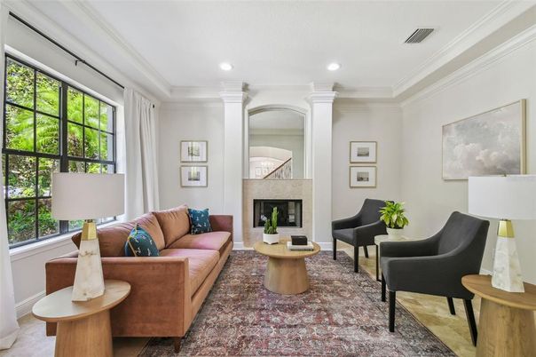 Fireplace, Interior, Living room, Piano, Recessed Lighting