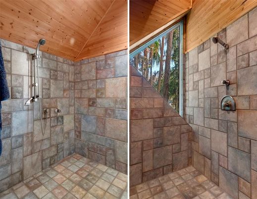 Bathroom, Interior, Recessed Lighting, Wooden Ceilings