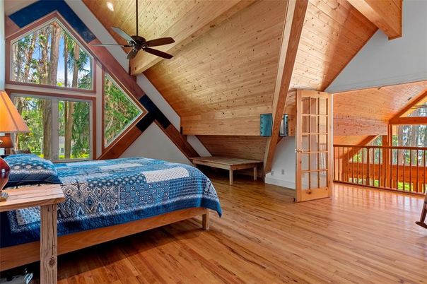 Bedroom, Interior, Wooden Beams, Wooden Ceilings, Wood Texture Flooring