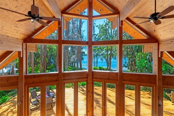Interior, Sun Room, Water, Wooden Beams, Wooden Ceilings, Wood Texture Flooring, Wooden Walls