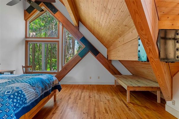 Bedroom, Interior, Wooden Beams, Wooden Ceilings, Wood Texture Flooring