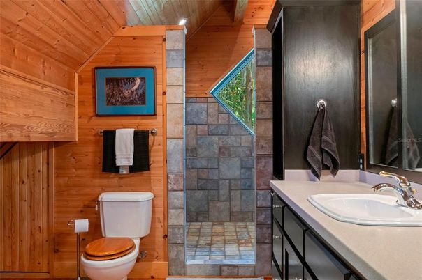Bathroom, Interior, Wooden Ceilings, Wooden Walls