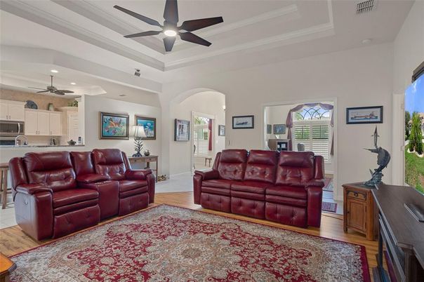 Interior, Kitchen, Living room, Recessed Lighting, Wood Texture Flooring