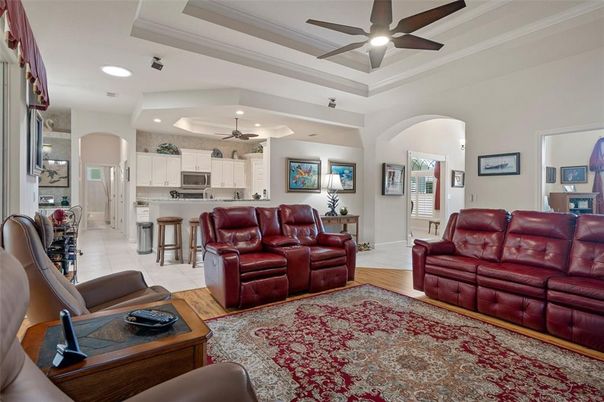 Interior, Kitchen, Living room, Recessed Lighting, Stainless Steel Appliances, Wood Texture Flooring