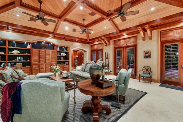 Interior, Living room, Recessed Lighting, Wooden Beams, Wooden Ceilings