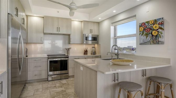 Interior, Kitchen, Recessed Lighting, Stainless Steel Appliances