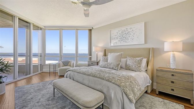 Bedroom, Interior, Water, Wood Texture Flooring