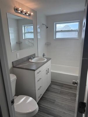 Bathroom, Dual Sink Vanities, Interior, Wood Texture Flooring