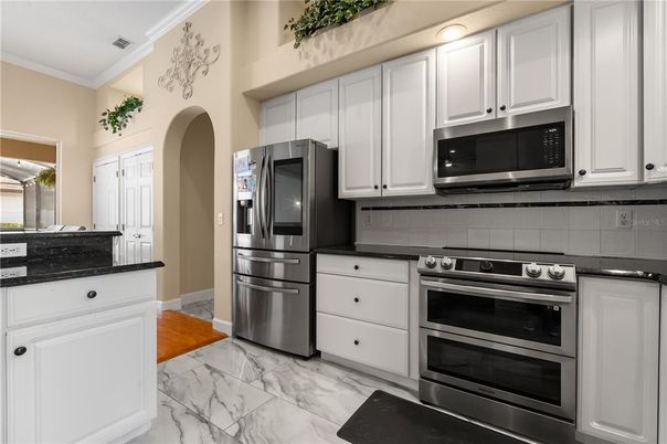 Interior, Kitchen, Marble, Stainless Steel Appliances