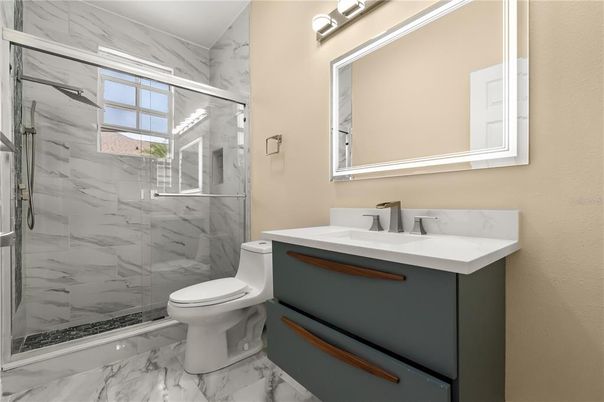 Bathroom, Glass Shower, Interior, Marble, Marble Walls