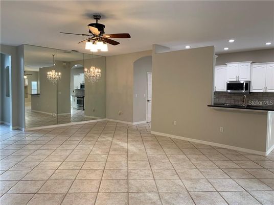 Chandelier, Empty room, Interior, Kitchen, Recessed Lighting