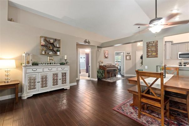 Dining room, Interior, Kitchen, Piano, Wood Texture Flooring