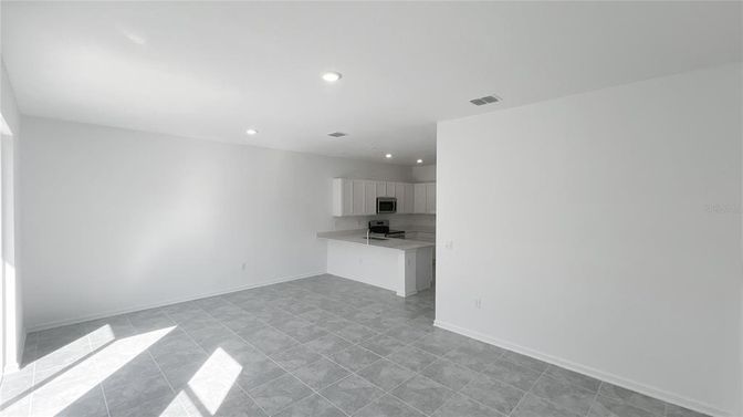 Empty room, Interior, Kitchen, Recessed Lighting