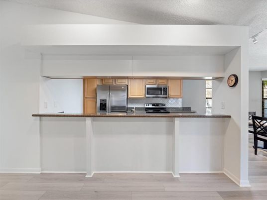 Interior, Kitchen, Stainless Steel Appliances, Wood Texture Flooring