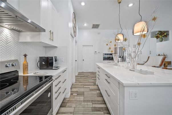 Interior, Kitchen, Pendant Lights, Recessed Lighting, Stainless Steel Appliances